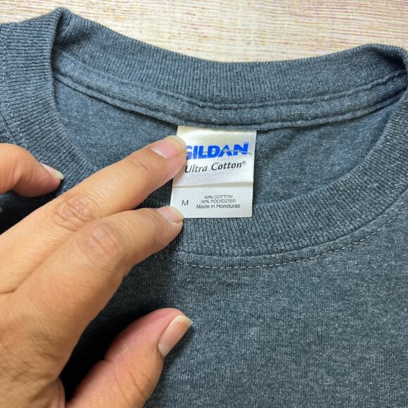 Texas State University Bobcats College Long Sleeve T-Shirt Medium Gray Gildan - Picture 6 of 8